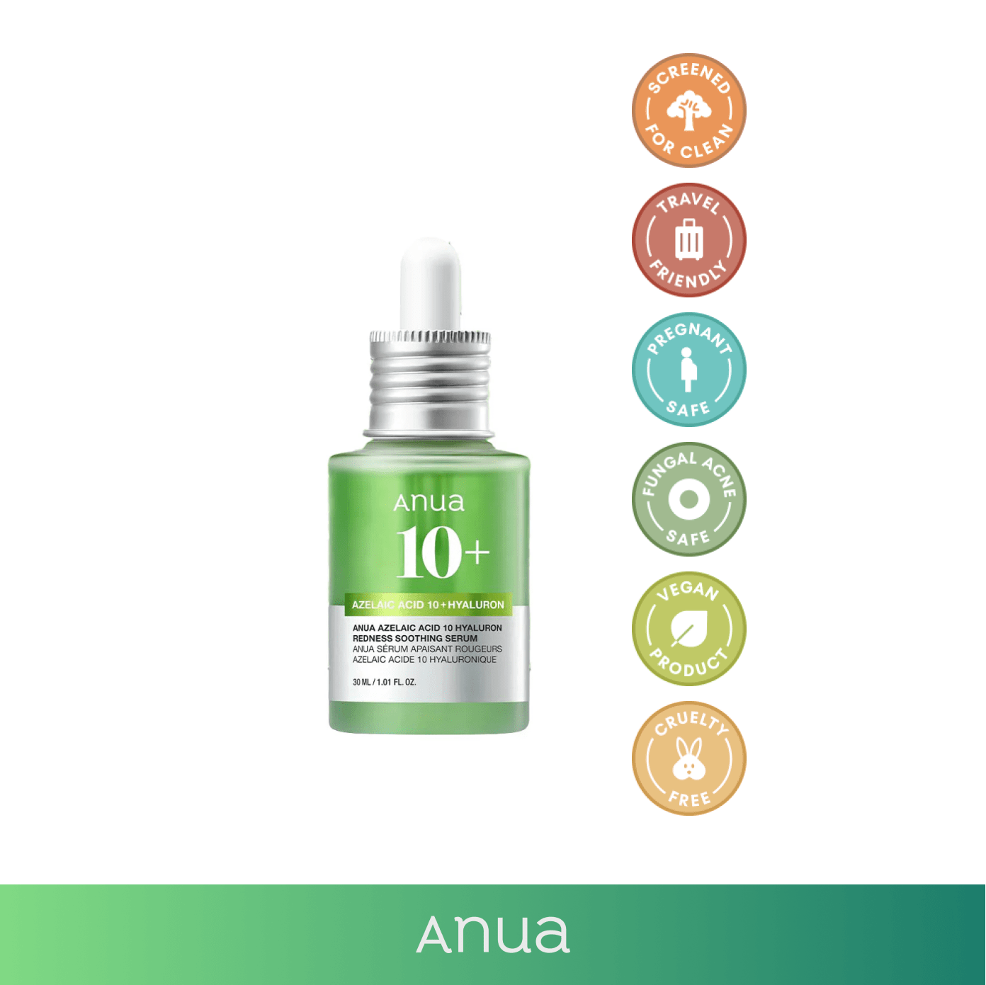Seek Space ANUA Azelaic Acid 10+ Hyaluron Redness Soothing Serum 30mL