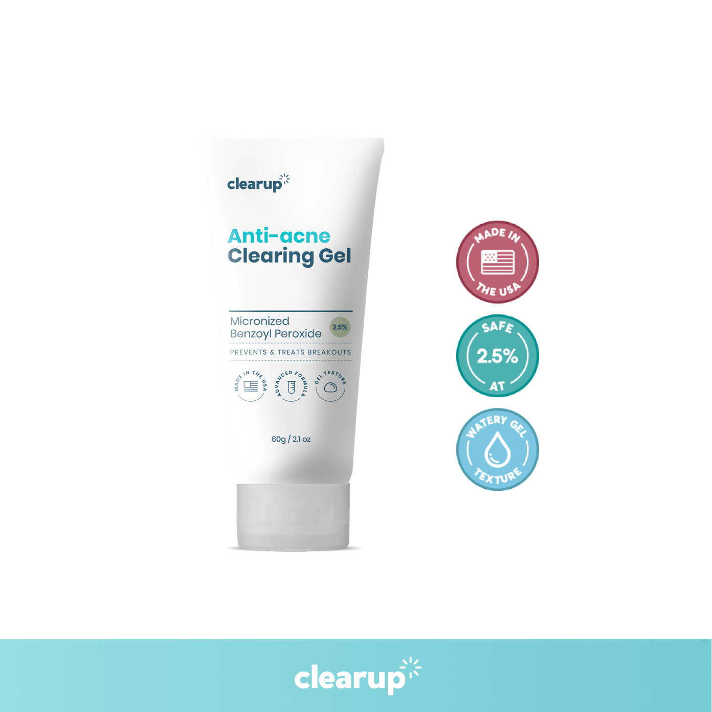 Seek Space Serum CLEARUP ANTI-ACNE CLEARING GEL MICRONIZED BENZOYL PEROXIDE 2.5% 60g