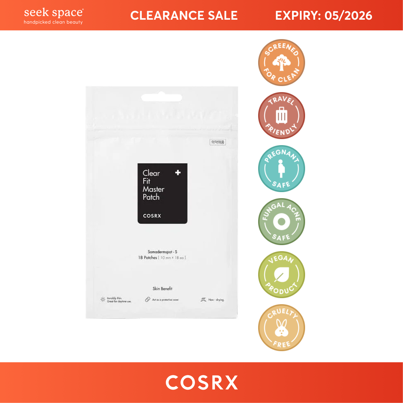 CLEARANCE CosRX Clear Fit Master Patch 18 Patches[EXP: 05/2026]