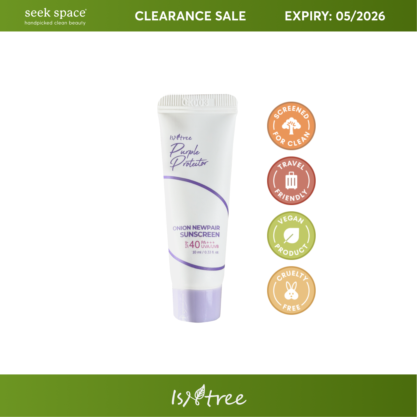 CLEARANCE ISNTREE (MINI) Onion Newpair Sunscreen SPF 40 PA+++ 10ml [EXP: 05/2026]