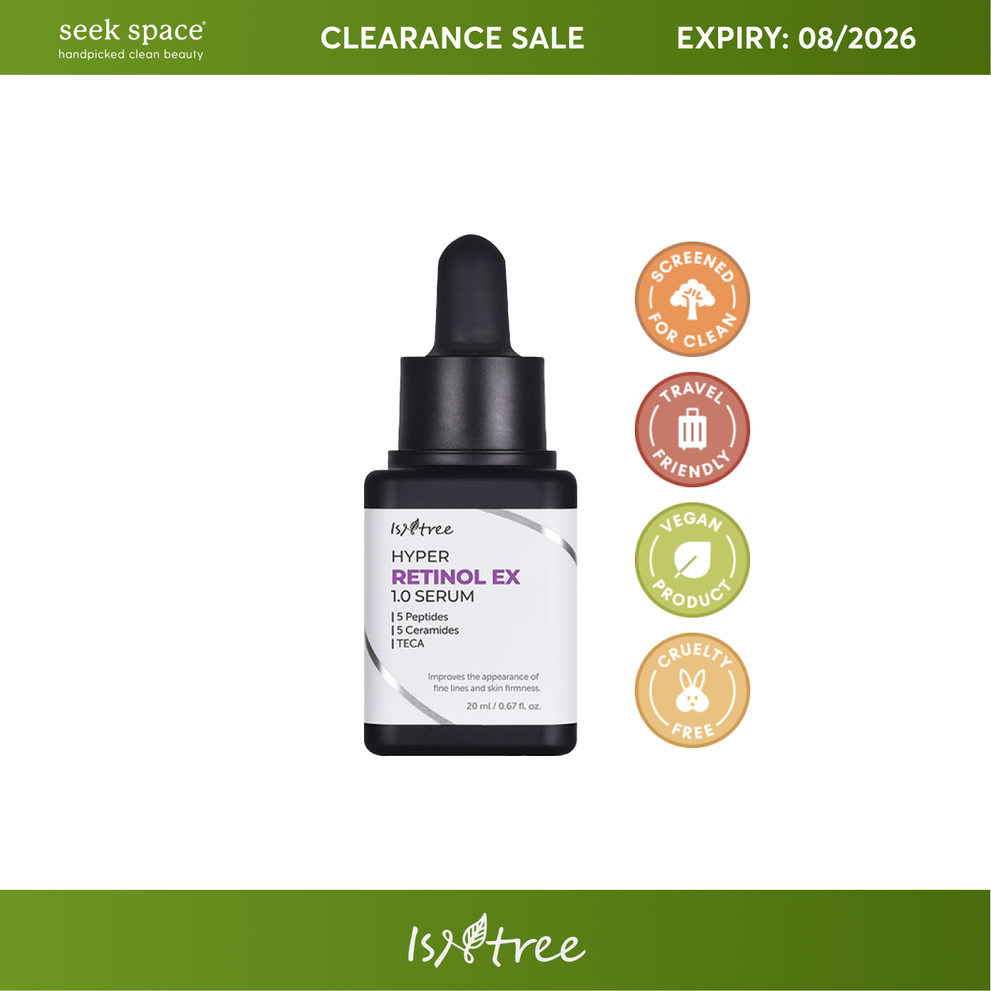 CLEARANCE ISNTREE Hyper Retinol Ex 1.0 Serum 20ml [EXP.08/2026]