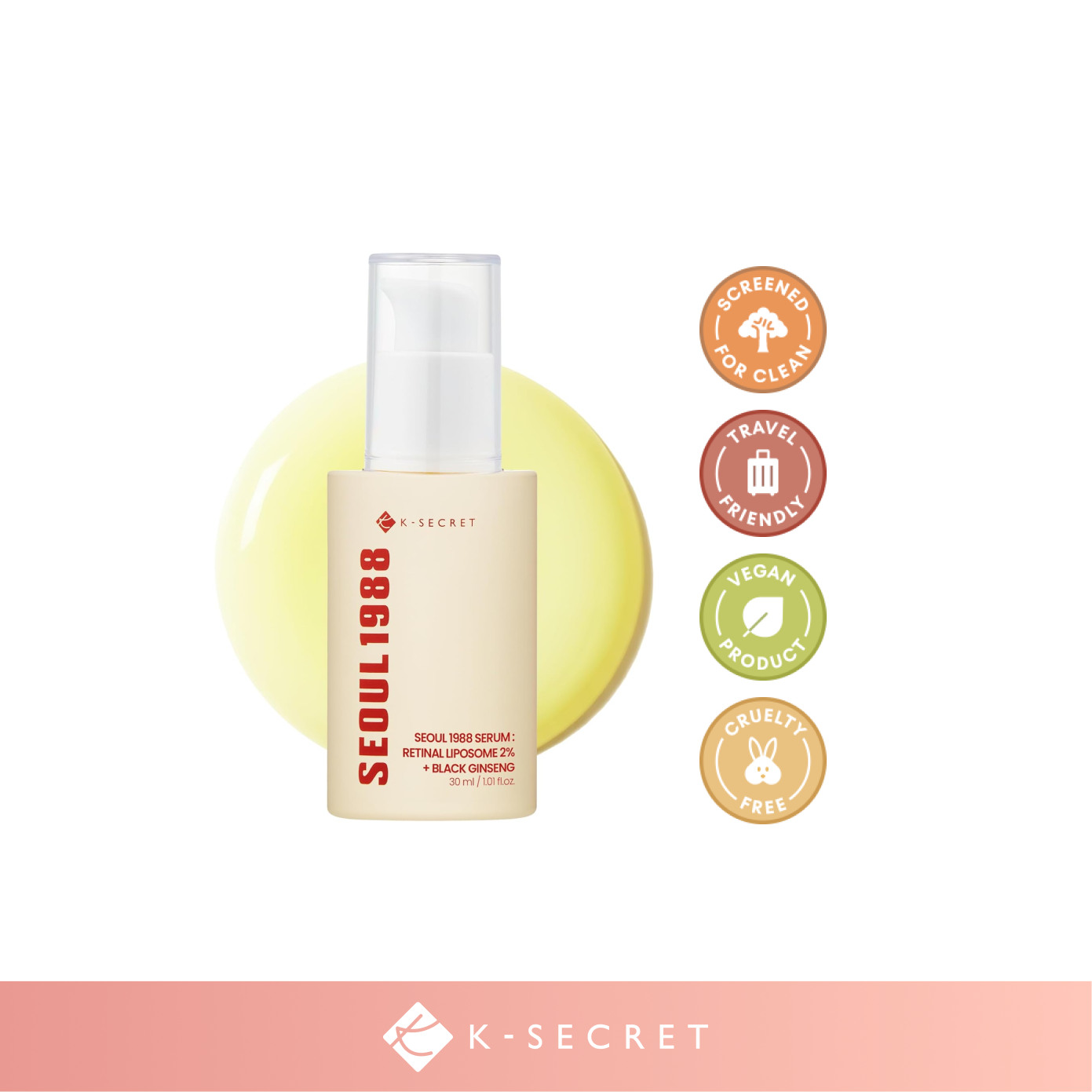 K-SECRET SEOUL 1988 Serum : Retinal Liposome 2% + Black Ginseng 30ml