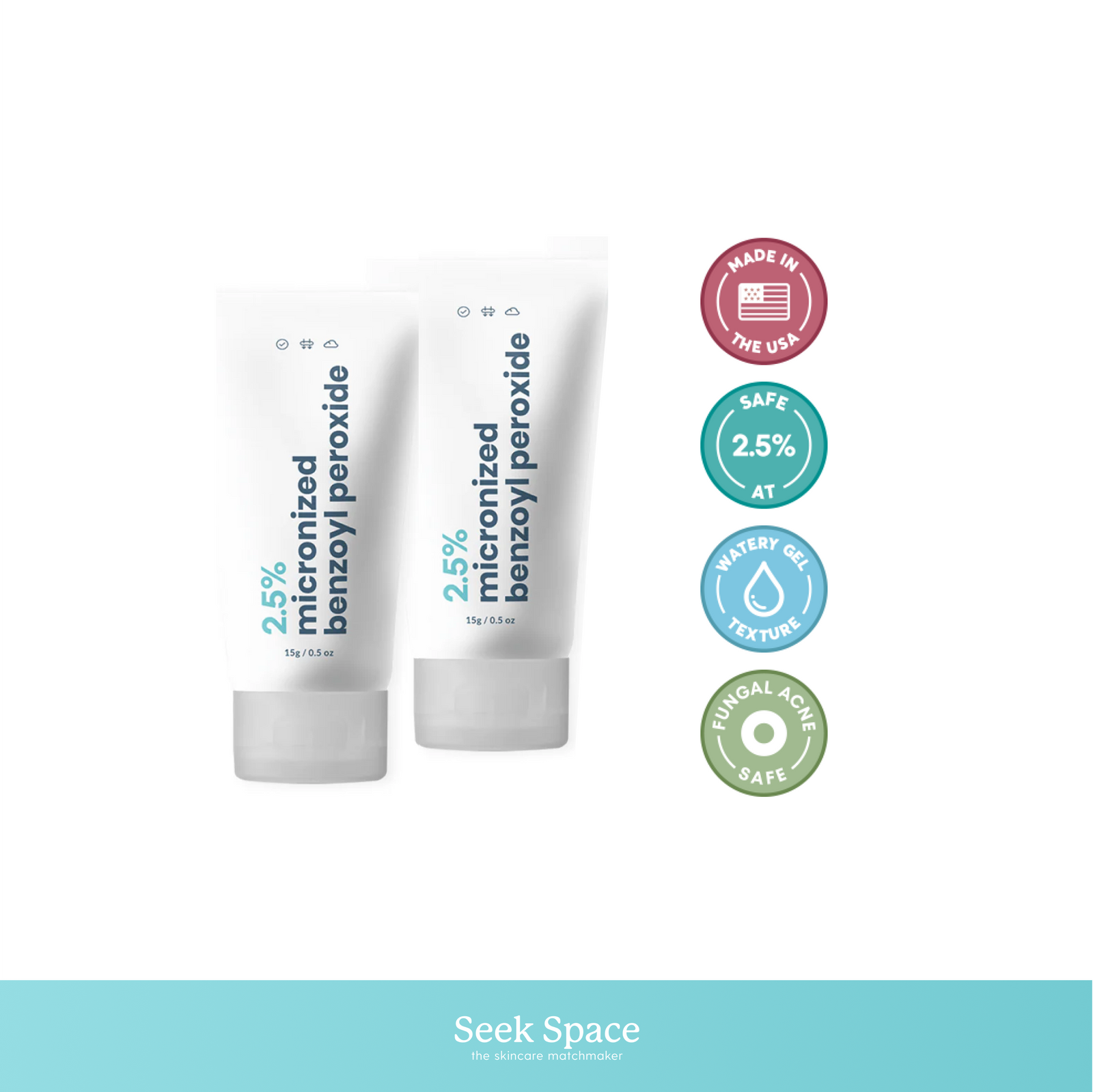 Micronized Benzoyl Peroxide 2.5% 15g - Bundle of 2