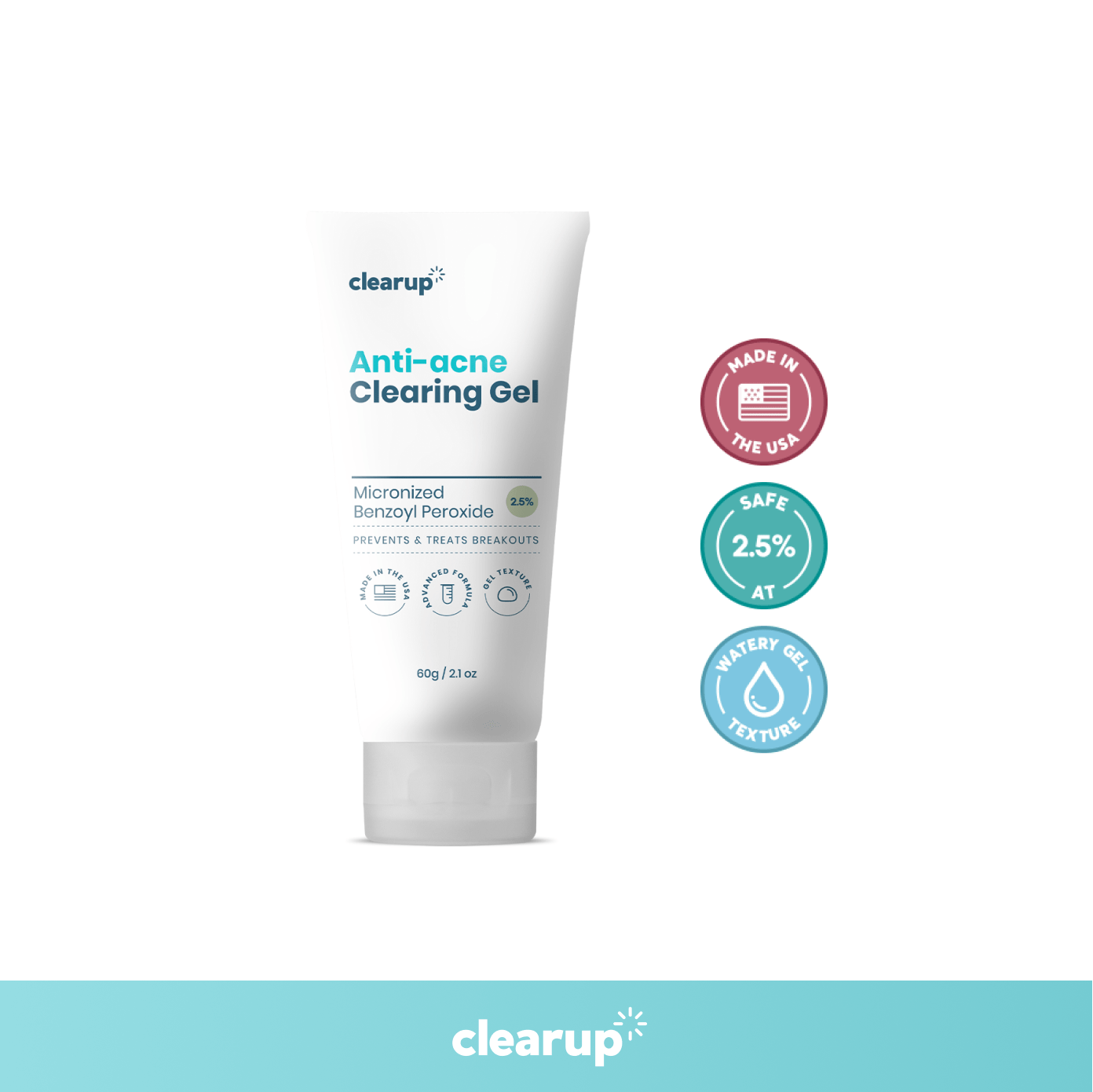 Seek Space Serum CLEARUP ANTI-ACNE CLEARING GEL  MICRONIZED BENZOYL PEROXIDE 2.5% 60g