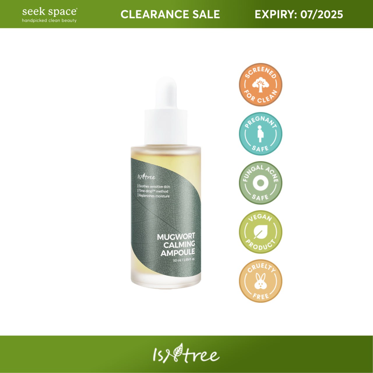 CLEARANCE ISNTREE Mugwort Calming Ampoule 50mL [EXP. 07/2025]